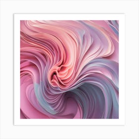 Abstract Pink And Blue Swirl Art Print