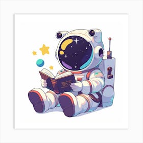 Astronaut Reading A Book 5 Art Print