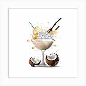 Coconut Cocktail Art Print