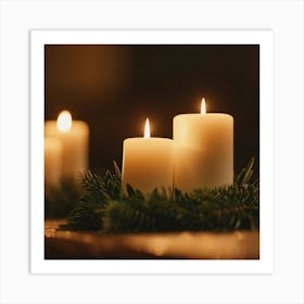 Christmas Candles Stock Videos & Royalty-Free Footage Art Print