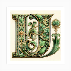 Letter U 4 Art Print