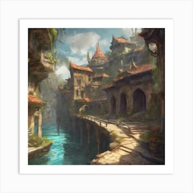 Fantasy City 83 Art Print