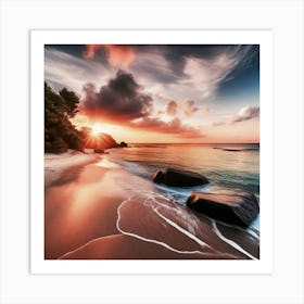 Sunset On The Beach 945 Art Print