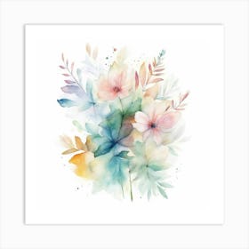 Watercolor Flowers Art Print