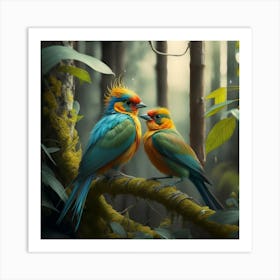 Birds In The Forest 3 Art Print