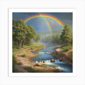 Rainbow Over The River Art Print 2 Art Print