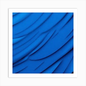 Abstract Blue Wavy Pattern Art Print