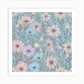 Seamless Floral Pattern 6 Art Print