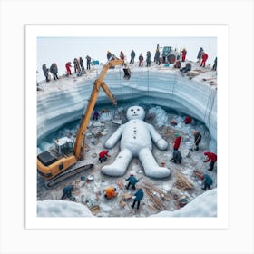 Snowman In The Arctic Art Print