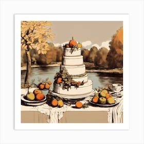 Autumn Wedding Cake Art Print