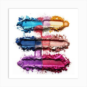 Eyeshadow Palettes Isolated On White Art Print