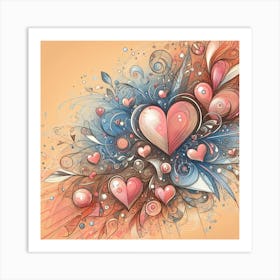 Valentine's Day, hearts 3 Art Print