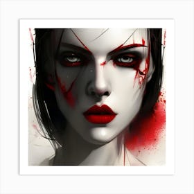 Bloody Girl Art Print