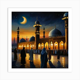 Default The Painting Captures The Essence Of Ramadan With Mosq 0 Art Print