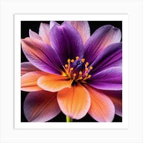 Purple Dahlia Flower 2 Art Print