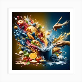 Food Splashing Art Print