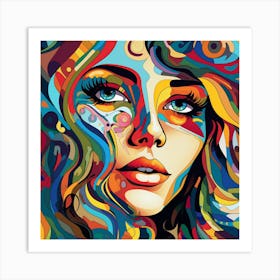 Colorful Face Of A Woman Art Print