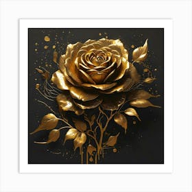 Gold Rose 9 Art Print