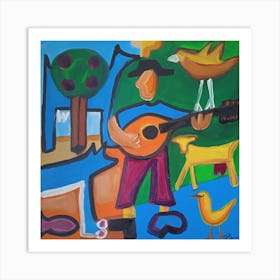 Man With A Guitar Art Print