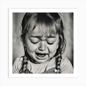 Crying Little Girl Art Print