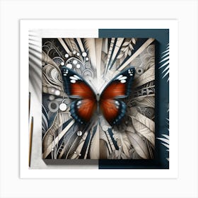 Art Nouveau Butterfly v2 Art Print