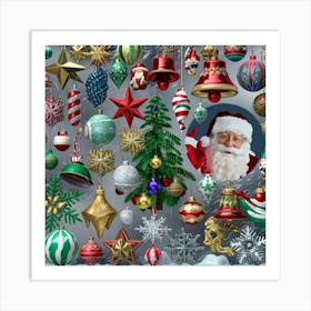 Christmas Ornaments 8 Art Print