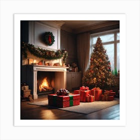 Christmas Tree In The Living Room 77 Art Print