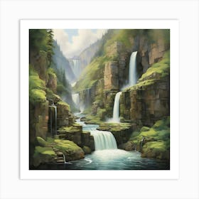 Waterfall art print Art Print