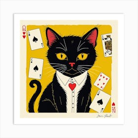 Playing Cards Cat 2 Art Print