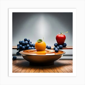 Fruit Bowl with unusual center Art Print