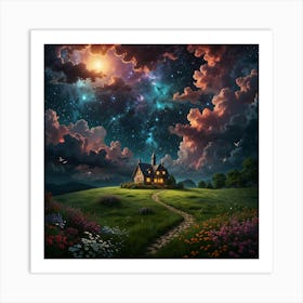 House Under The Stars Art Print