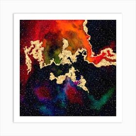 100 Nebulas in Space with Stars Abstract n.037 Art Print