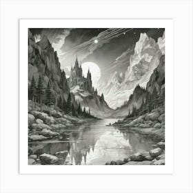 Night In The Mountains 6 Art Print