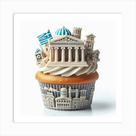 Greece Cupcake 3 Art Print