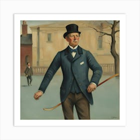 Portrait Of Gentleman Skating Art Print