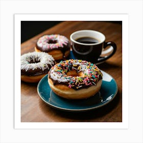 Donuts And Coffee 1 Art Print