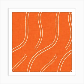 Orange Wavy Orange Art Print