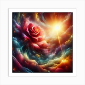 Rose In The Clouds Art Print