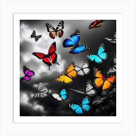 Butterflies In The Sky 1 Art Print