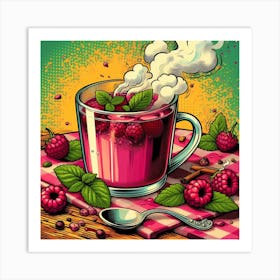 Raspberry Tea In A Cup Art Print