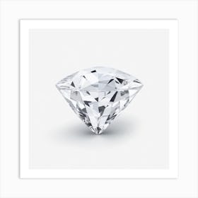 Diamond On A White Background Art Print