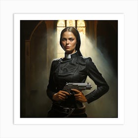 Nun with a gun 2 Art Print