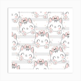 Kawaii Kittens Art Print