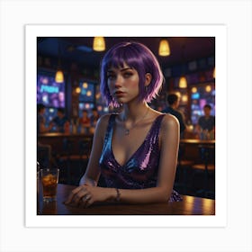 Girl In A Bar 1 Art Print