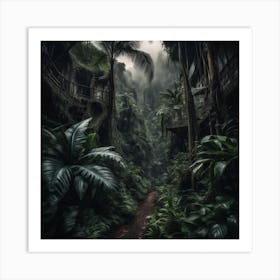 Lost jungle village Art Print