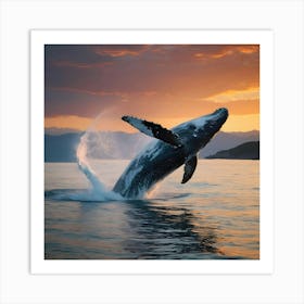 Humpback Whale Breaching 4 Art Print