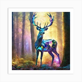 Deer In The Forest 53 Art Print