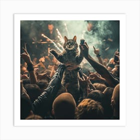 Cat On Stage 5 Art Print