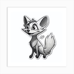 Fox Sticker Art Print