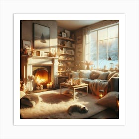 Winter Living Room Art Print